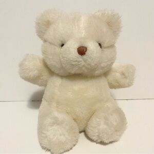 Gund Vintage 1986 Bumky Plush White Teddy Bear Stuffed Animal Toy 7” Stitch Nose